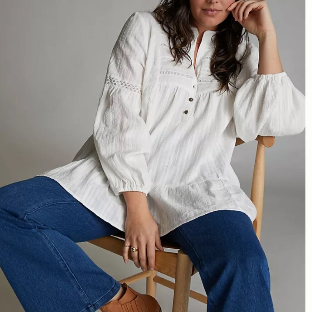 Anthropologie Aimee Lace Tunic Blouse Size Small